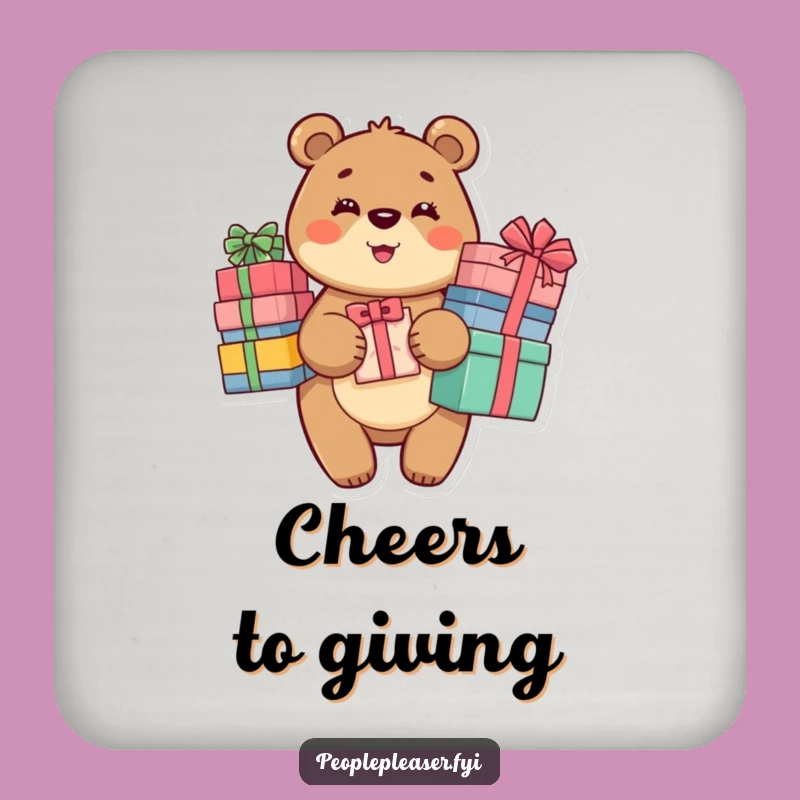 Funny Bear Gift Coasters (Set of 4): Generous Protection, Perfect Funny Presents!