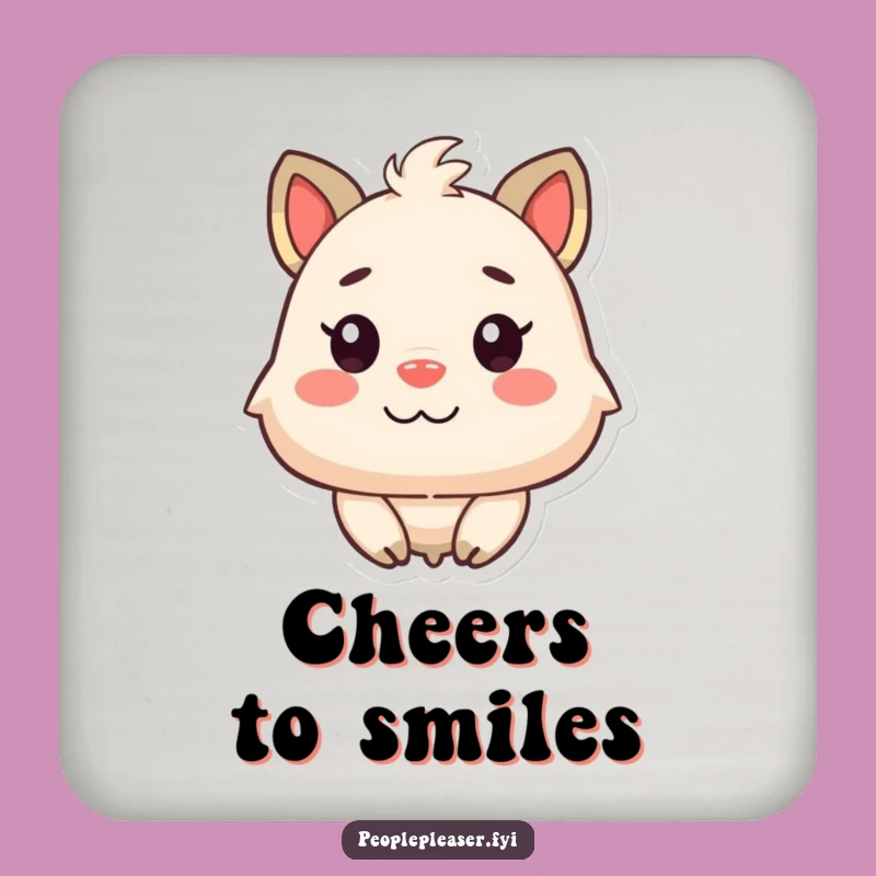 Funny Satisfied Animal Coaster: Happy Face Joy, Protective Funny Gift