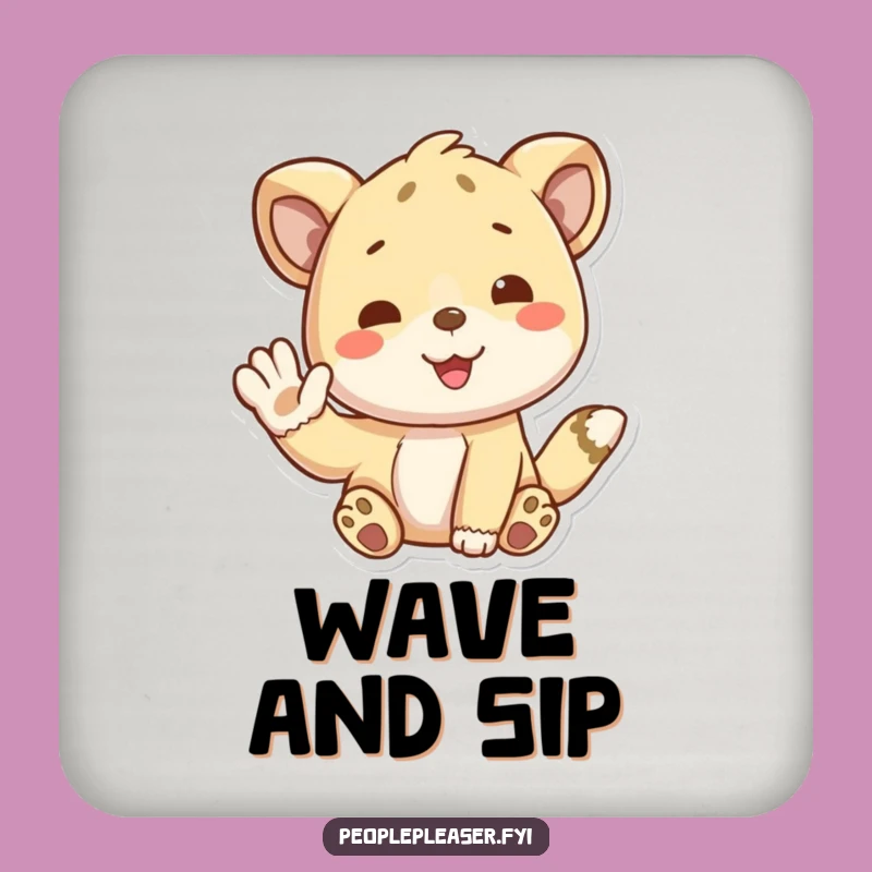 Funny Animal Waving Coaster - Add Friendly Fun to Your Table!