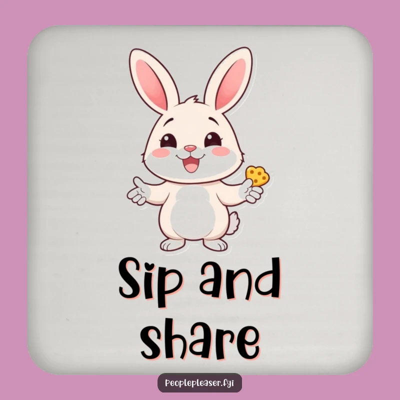 Funny Bunny Treats Coaster: Protect Surfaces with Comedic Sweetness!