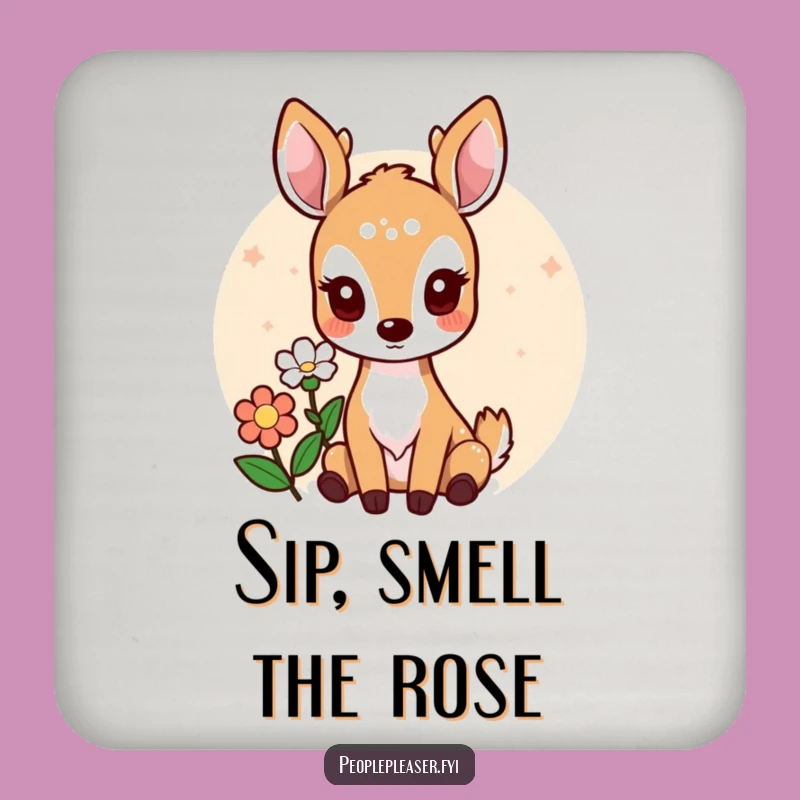Funny Deer Drink Coaster: Protect Surfaces with Cute Flower Charm