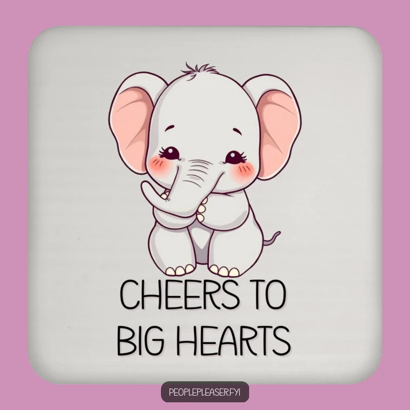 Funny Kawaii Elephant Coasters, Gentle Protection, Humorous Decor Gift