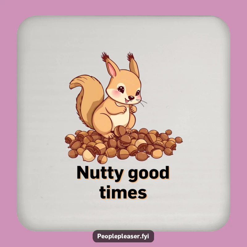 Funny Squirrel Acorn Coaster Set: Protect Surfaces with this Funny Gift