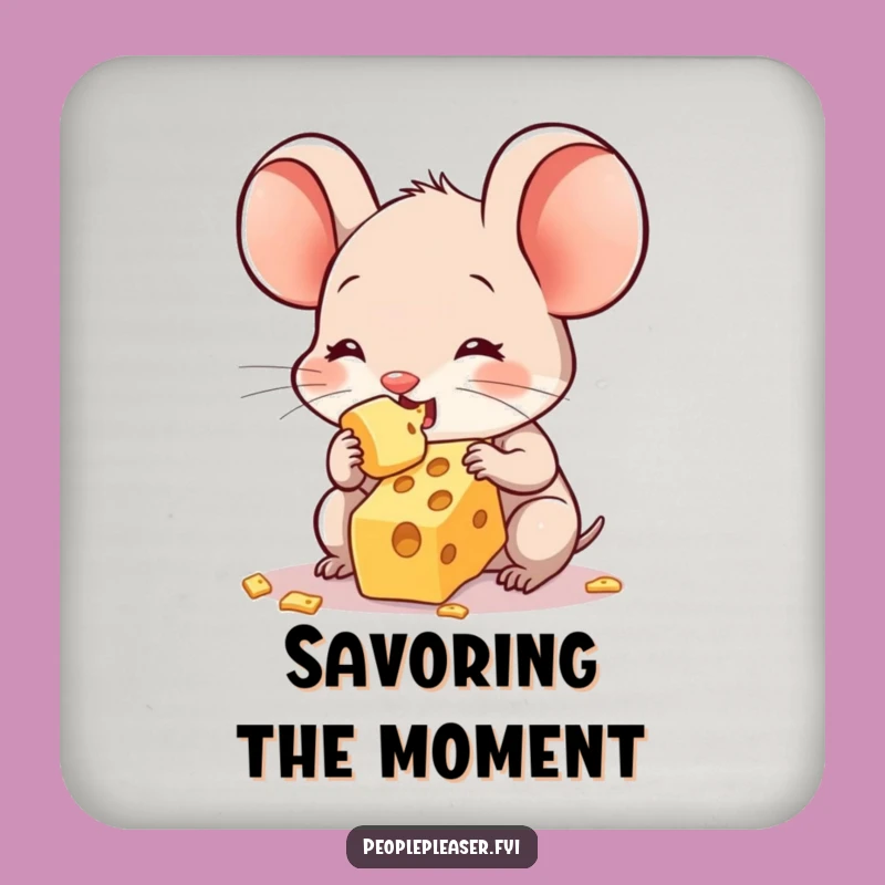 Funny Sweet Mouse Coaster - Protect Surfaces with Hilarious Cheese Acts!