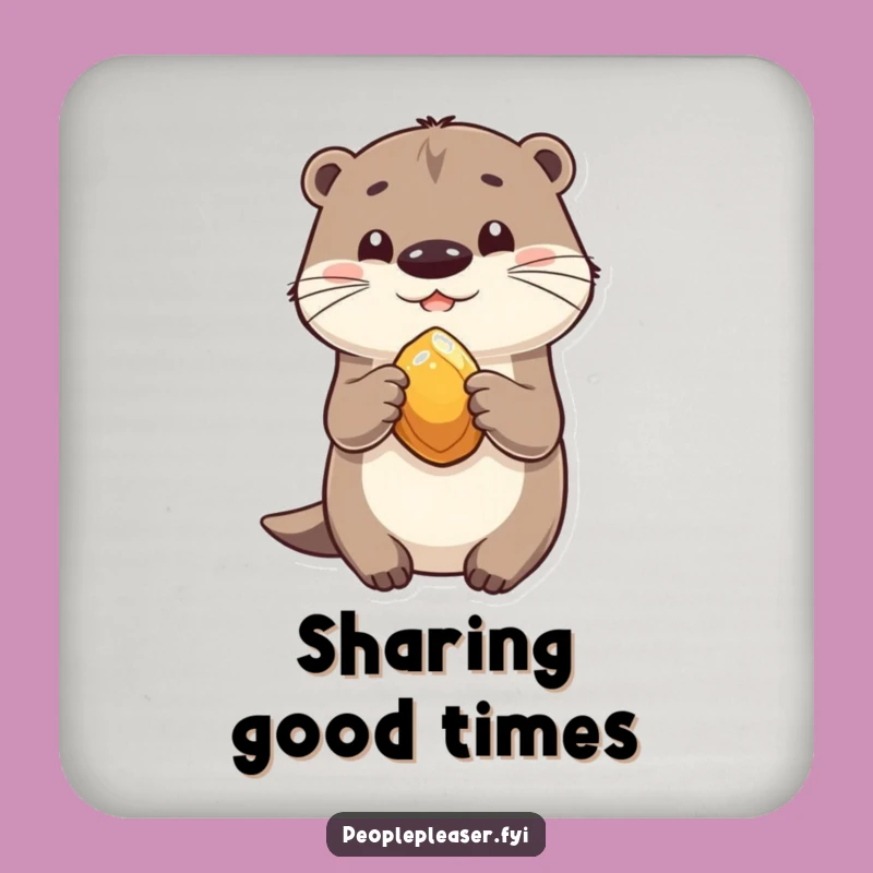 Funny Otter's Sharing Drink Coaster: Friend's Table Protector Gift