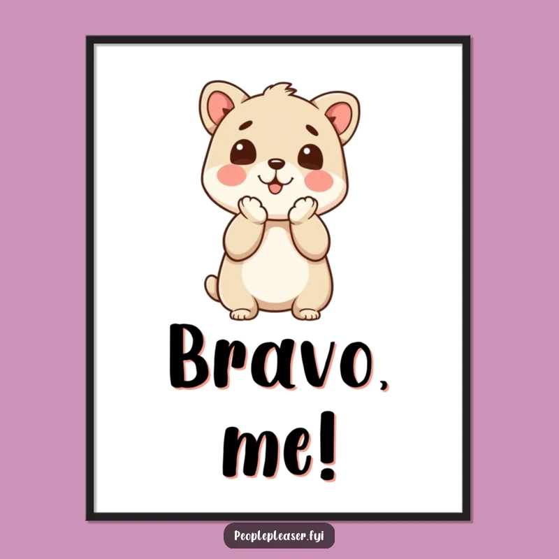 Funny Wall Art Poster - Animal Clapping, Inspiring Funny Gift for Offices!