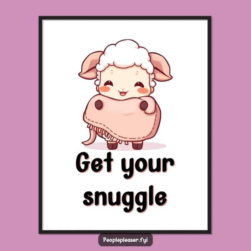 Funny Giggling Sheep Blanket Poster: Add Cozy Humor to Your Walls!