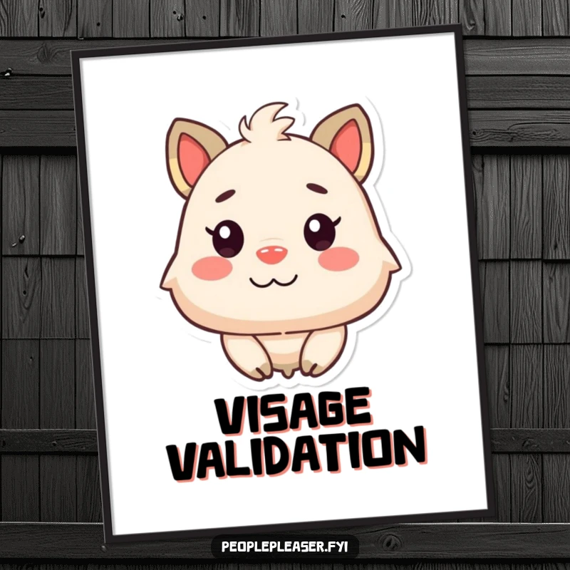 Funny Happy Animal Poster: An artistic print of a delighted animal character admiring a beaming, joyful face.