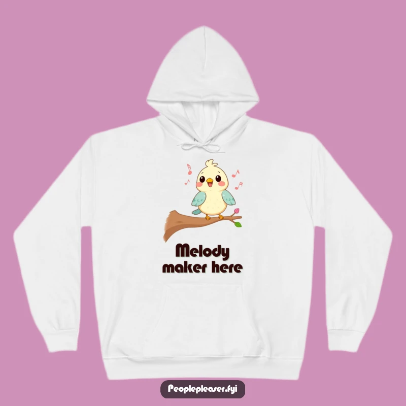 Cozy Funny Kawaii Bird Hoodie, Melodious Comfort, Warm Humor Gift