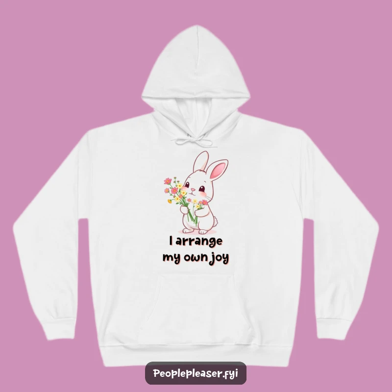 Cozy Funny Rabbit Flower Hoodie: Warm and Funny Gift for Diligent Souls