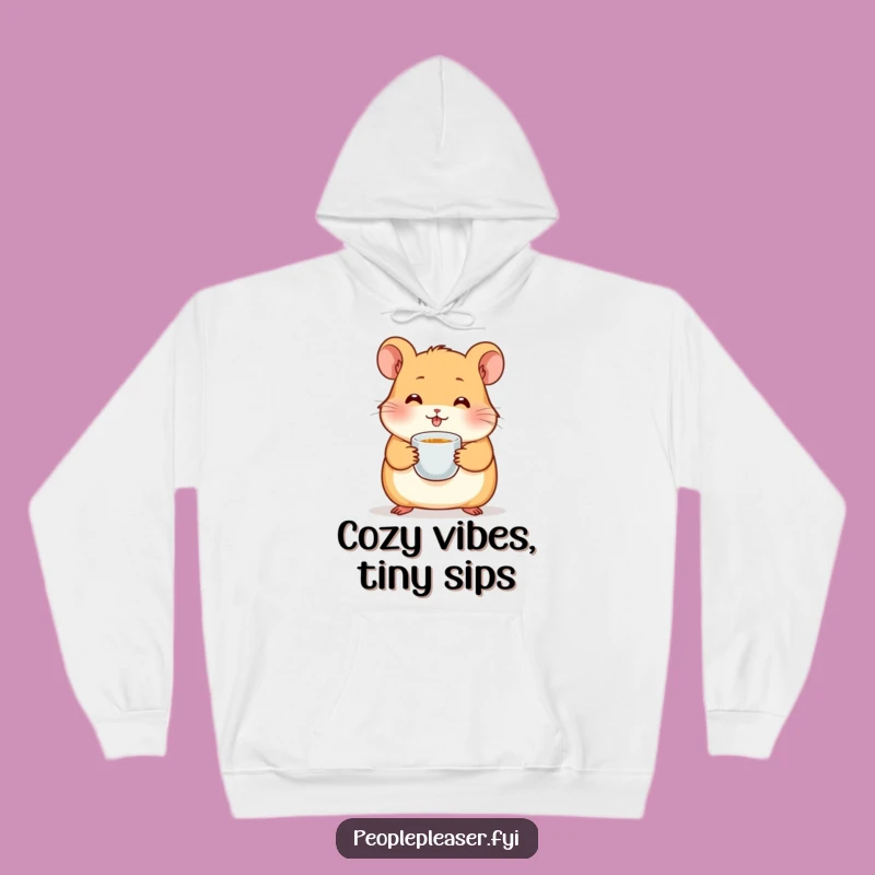 Cozy Funny Hamster Hoodie: Adorable Rodent Serving Tea, Warm & Hilarious Gift Idea!