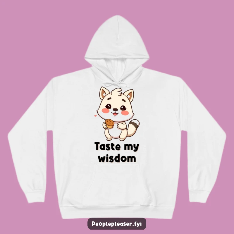 Funny Cozy Hoodie - Animal Character Enthusiastically Offering a Treat - Great Gift