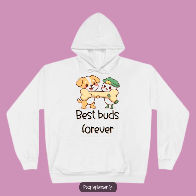 Funny Dog Bone Hoodie: Cozy up with this cheerful dog offering a giant bone, a fantastic funny gift.