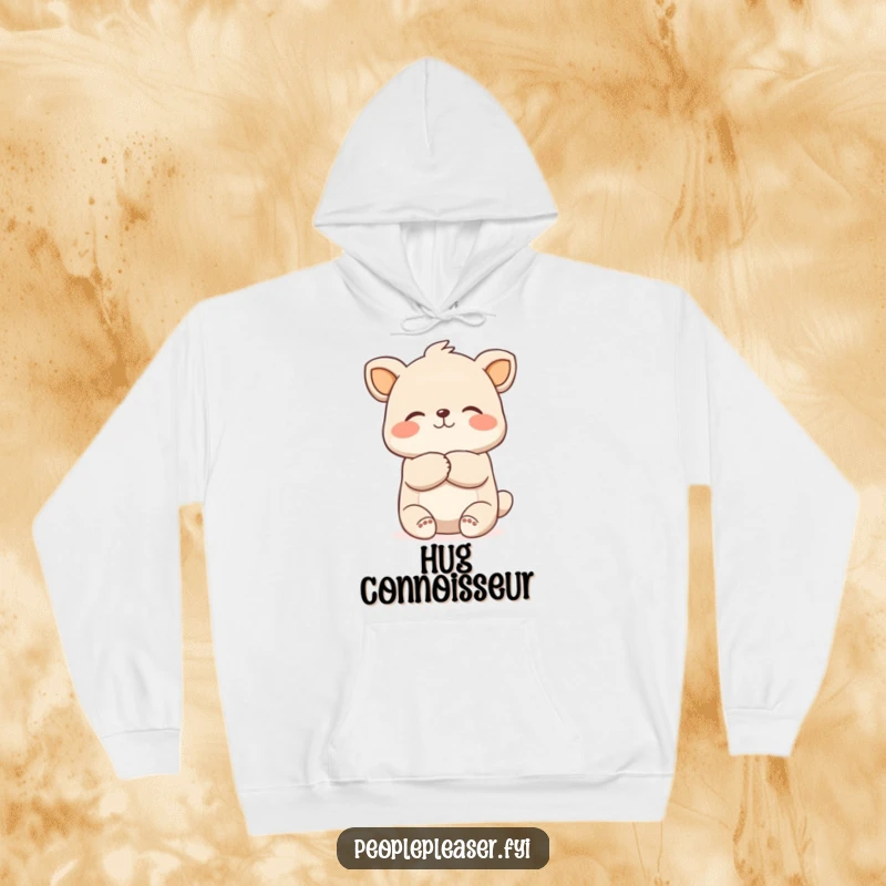 Funny Gentle Hug Hoodie: A plush hoodie showing a sweet animal character giving a big, welcoming hug.