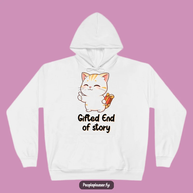 Funny Nodding Cat Thumbs Up Hoodie - Cozy Cat Lover Gift Idea