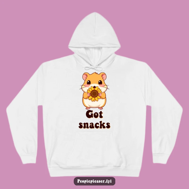 Funny Hamster Seed Hoodie: Cozy up with a content hamster and its sunflower seed, a perfect funny gift.