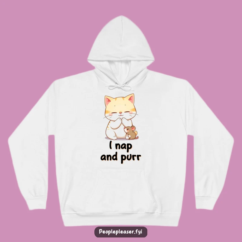 Funny Cat Grooming Mouse Hoodie: Warm and Hilarious Comfort