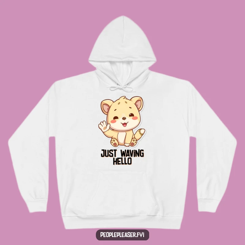 Funny Animal Waving Hoodie - Cozy Greetings and a Warm Funny Gift!