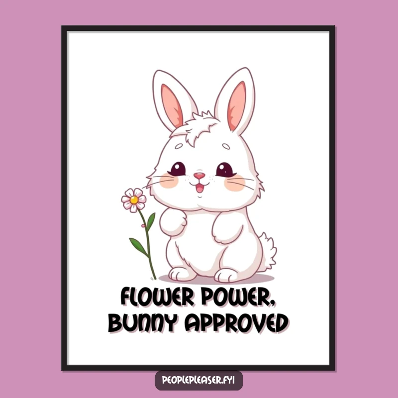 Free Printable Wall Art: Bunny's Flower Offering - Charming Decor!