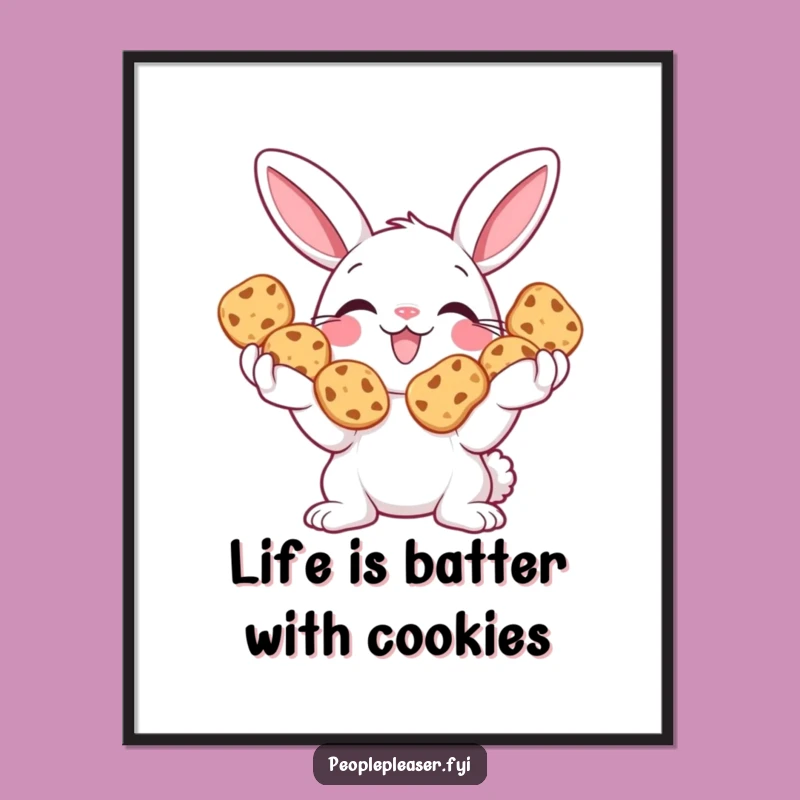 Funny Free Printable Wall Art: Bunny Cookies - Downloadable Art Gift