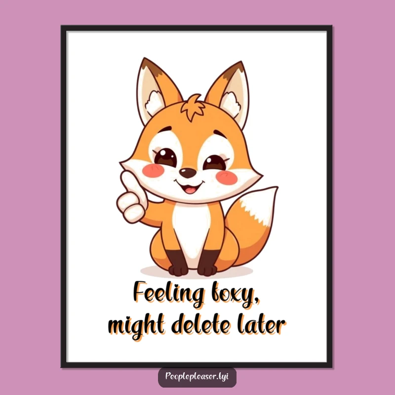 Funny Free Printable Wall Art: Fox Thumbs Up - Downloadable Art Gift