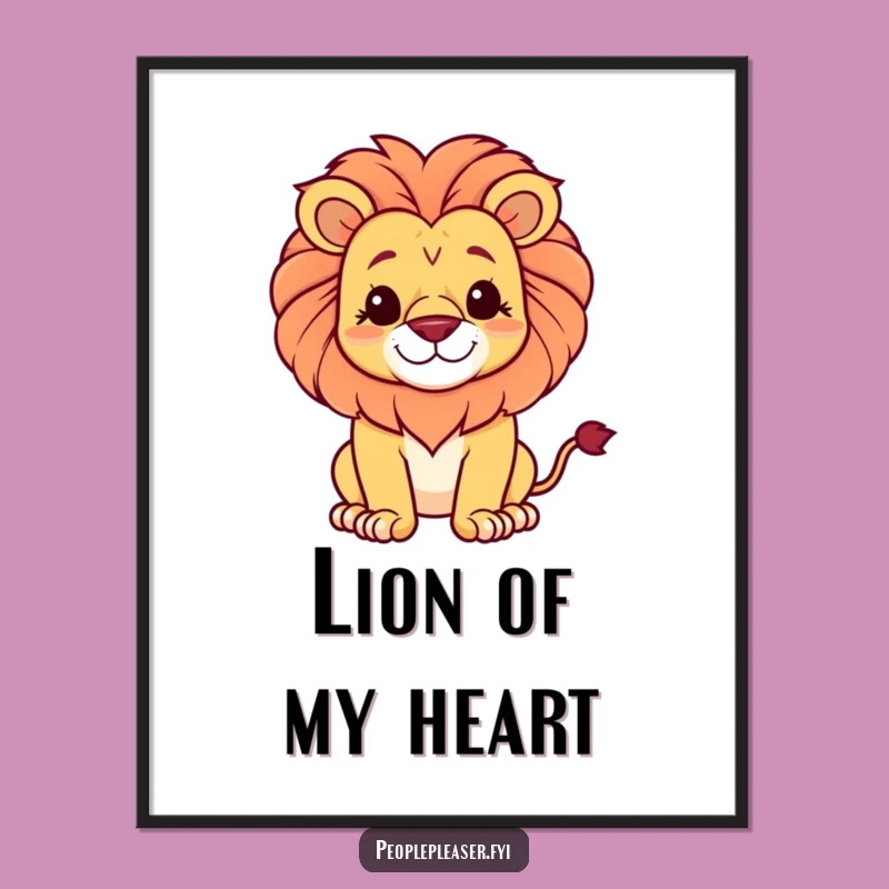 Funny Free Printable Wall Art: Lion's Gentle Pride - Humorous Decor, Downloadable Art