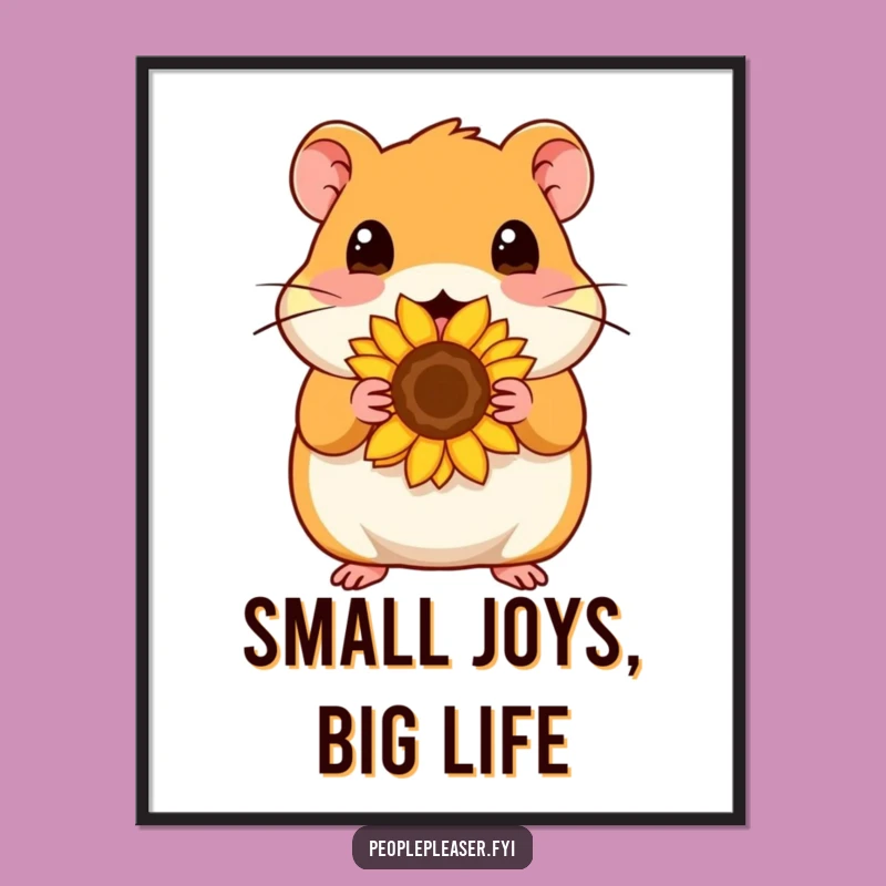 Funny Free Printable Wall Art: Content Hamster Seed Art for Cozy Spaces