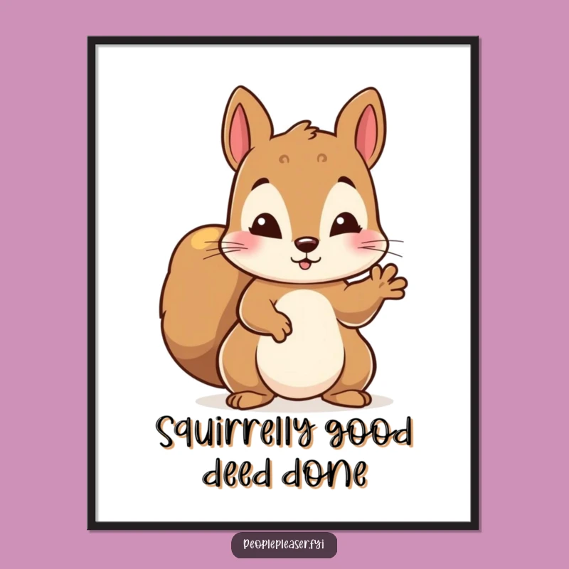 Free Printable Squirrel Wall Art: Helping Paw Kindness Downloadable Art Print