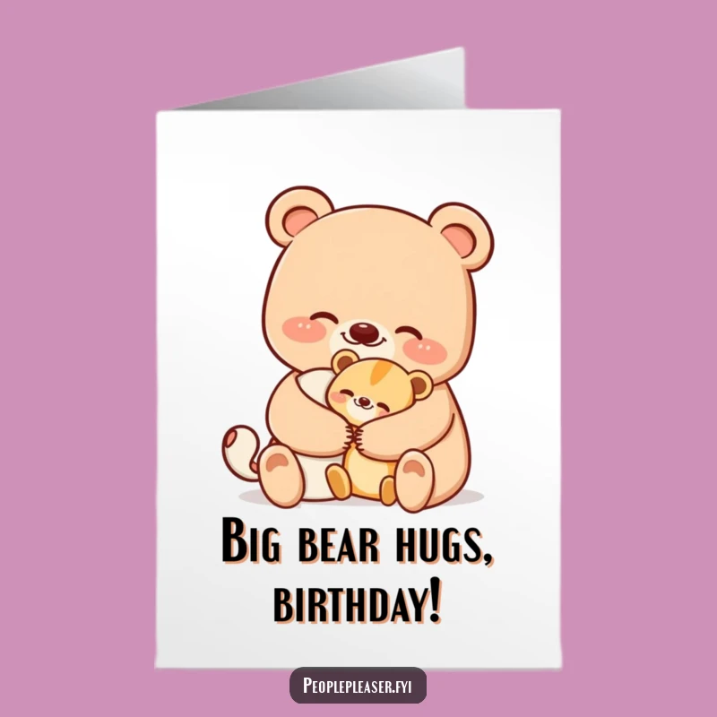 Free Printable Birthday Card: Bear Hug for a Happy Birthday Celebration