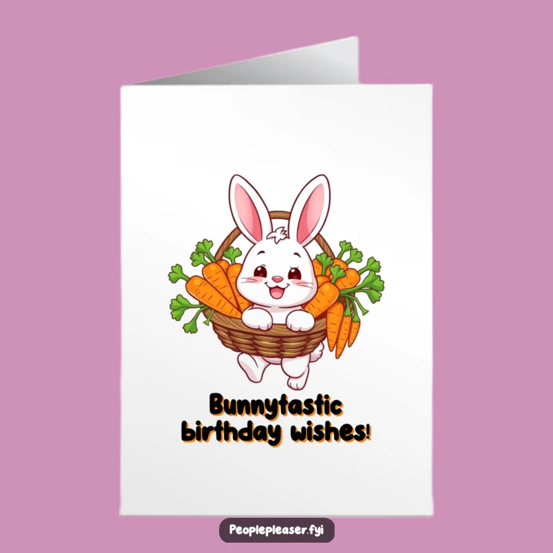 Free Printable Bunny Birthday Card: Funny Carrot Lover Downloadable Gift for Joyful Celebrations