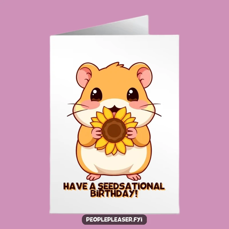 Free Printable Bday Card: Cute Hamster Seed Gift for a Sweet Celebration