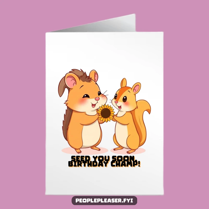 Free Printable Birthday Card: Funny Hamster & Squirrel Gift, Downloadable Laughs!