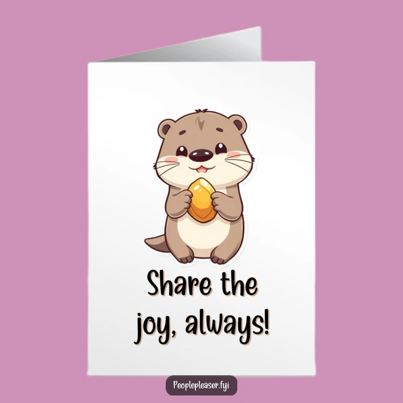 Free Printable Birthday Card: Otter Shares a Gem! - Funny Downloadable Gift