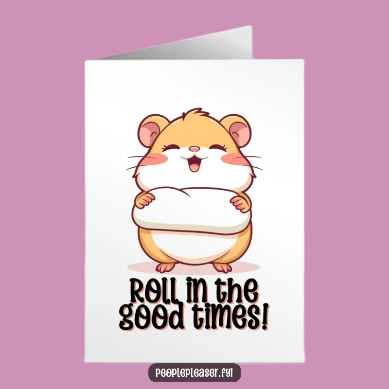 Free Printable Hamster Birthday Card: Funny Cozy Dweller Downloadable Gift for Comfort