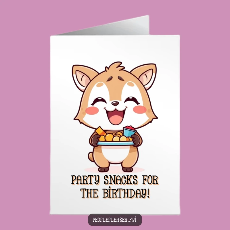 Funny Free Printable Birthday Card: Snack-Loving Animal - Instant Download Fun!