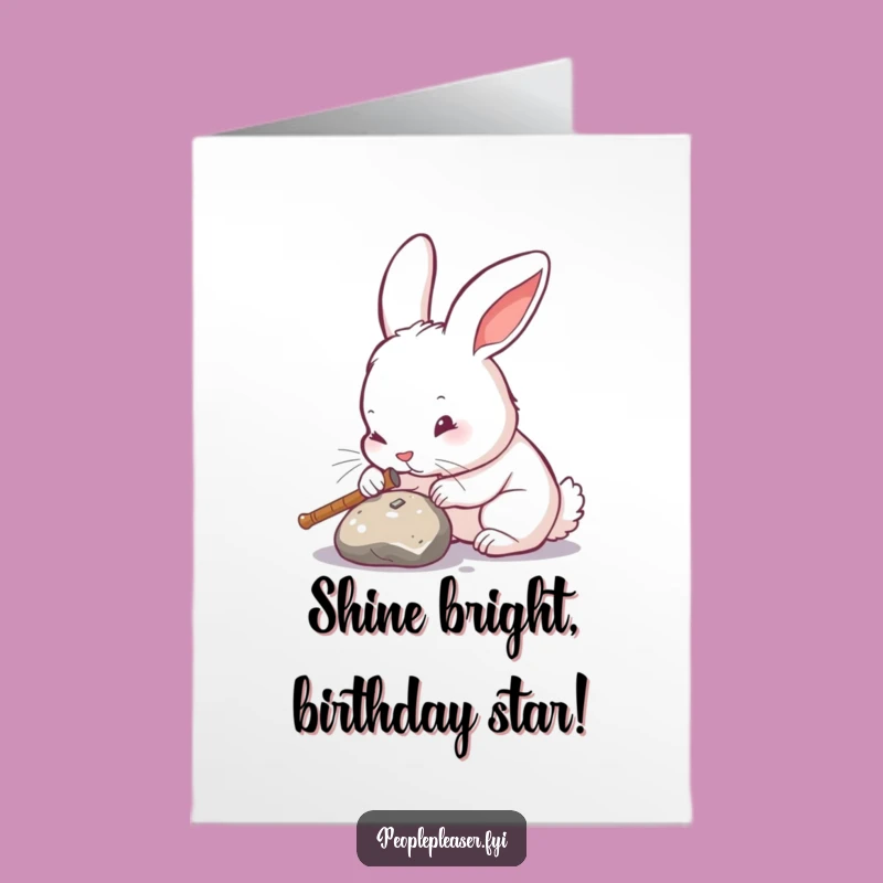 Free Printable Birthday Card: Rabbit's Shiny Object - Funny Downloadable Gift!