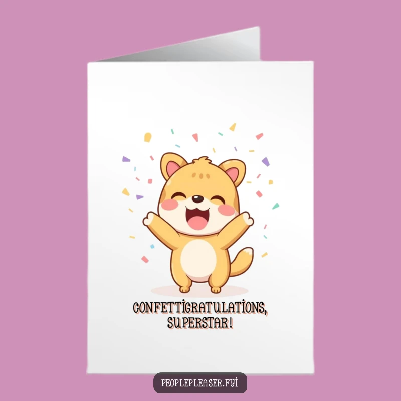 Free Printable Congratulations Card: Confetti Shower Animal - Downloadable Funny Gift