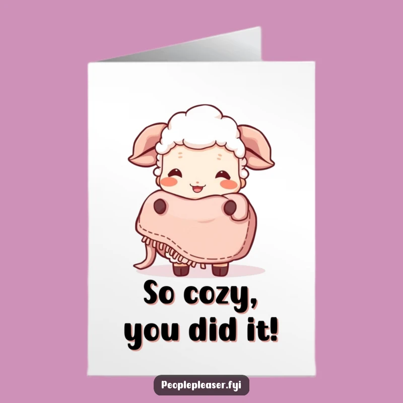 Congrats Free Printable Card: Giggling Sheep, Cozy Blanket Fun, Downloadable Gift
