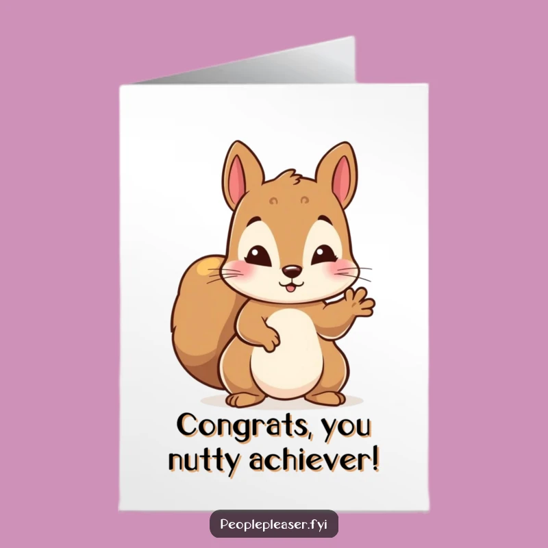 Free Printable Squirrel Congrats Card: Helping Paw Success Downloadable Gift