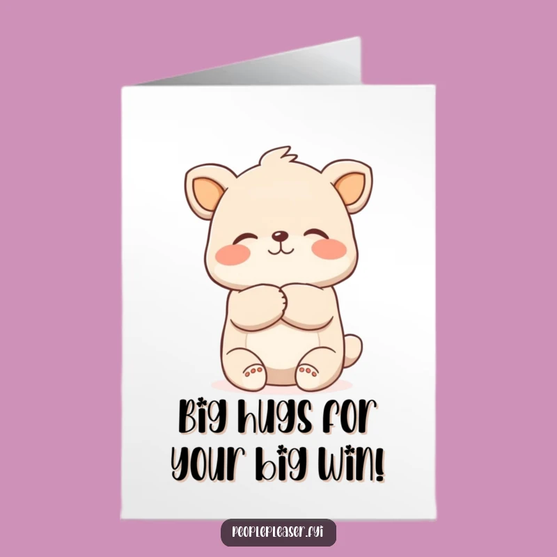 Free Printable Congrats Card: Animal Hug - Funny Downloadable Gift
