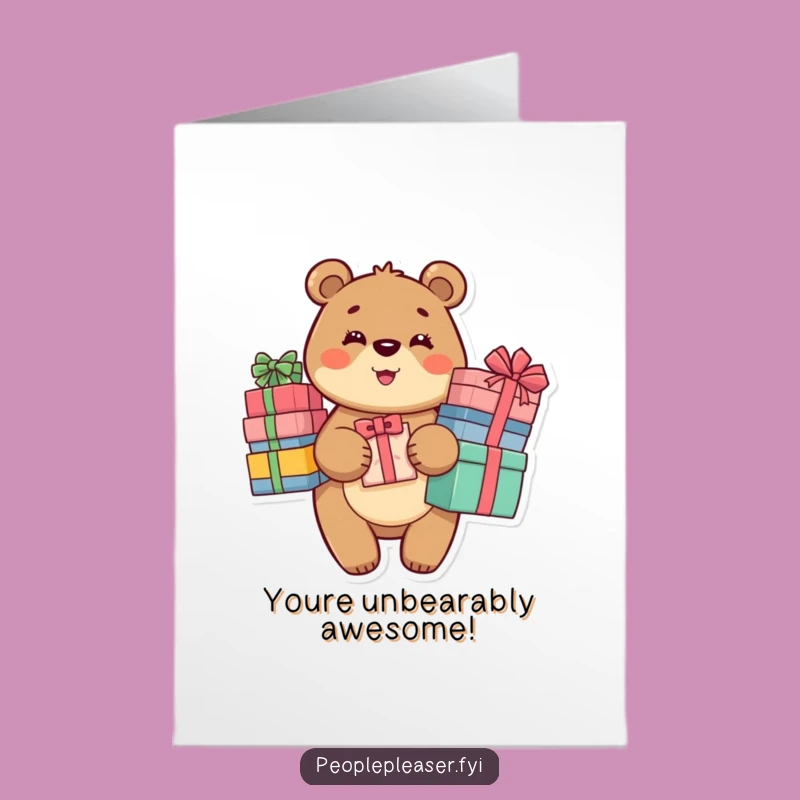Free Printable Congrats Card: Bear Gifts - Funny Downloadable Gift