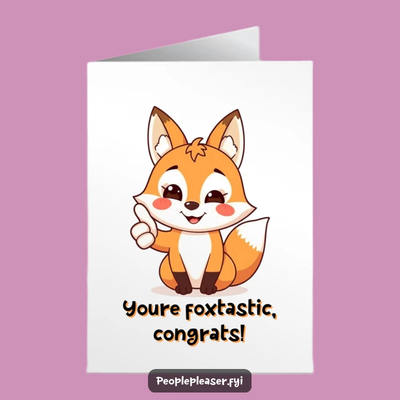 Free Printable Congrats Card: Fox Thumbs Up - Funny Downloadable Gift