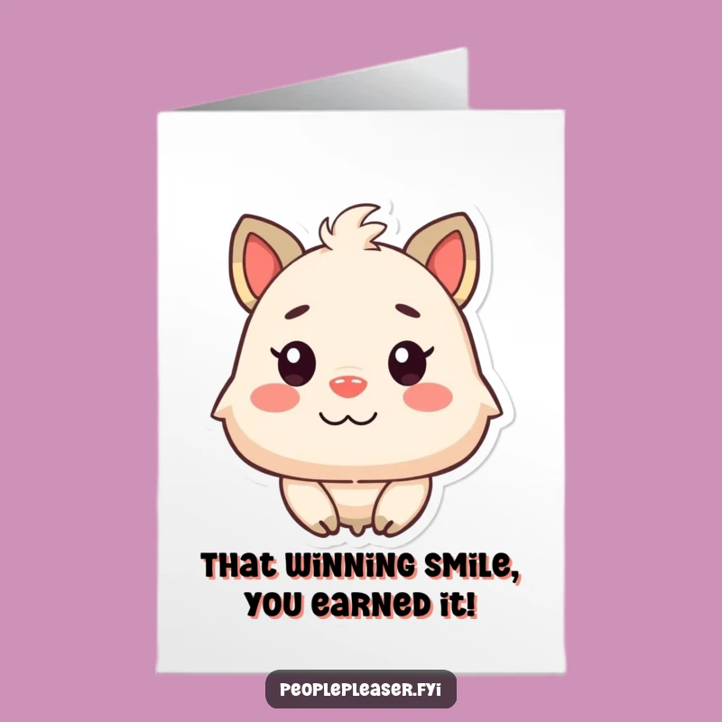 Free Printable Congrats Card: Happy Face Animal - Funny Downloadable Gift