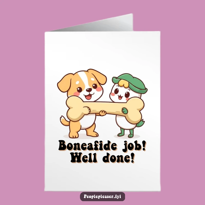 Free Printable Congrats Card: Hilarious Dog Bone Gesture for Any Achievement