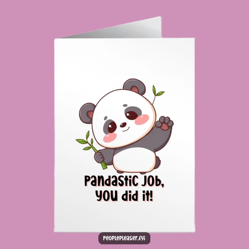 Free Printable Congrats Card: Panda Bamboo - Adorable Downloadable Gift for Sweet Success!
