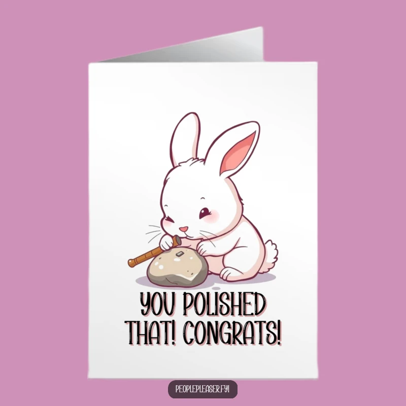 Free Printable Congrats Card: Rabbit's Polished Prize - Humorous Download!
