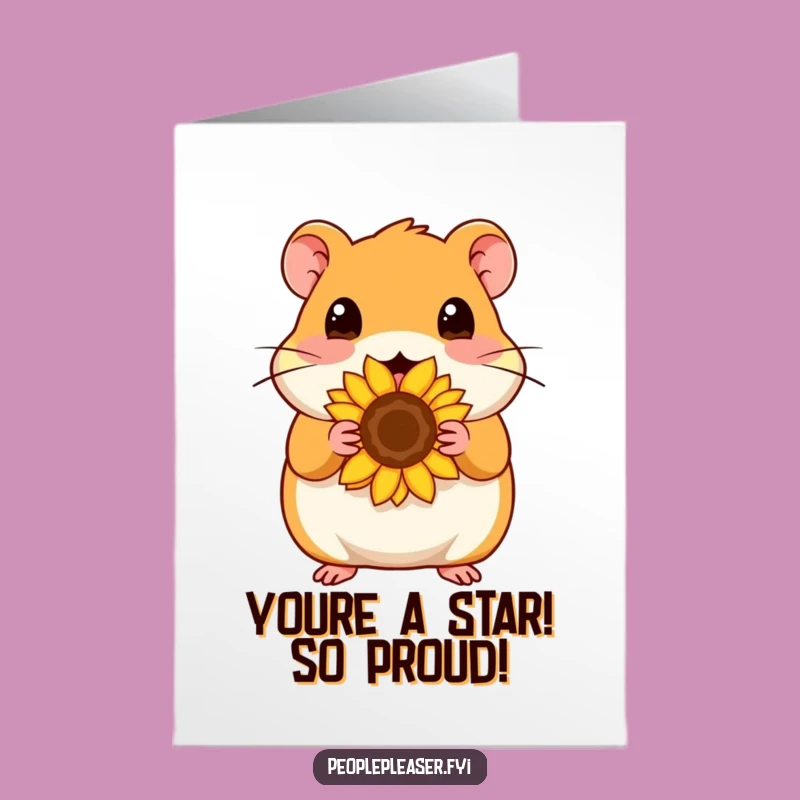 Free Printable Congrats Card: Sweet Hamster Seed for Celebrating Success