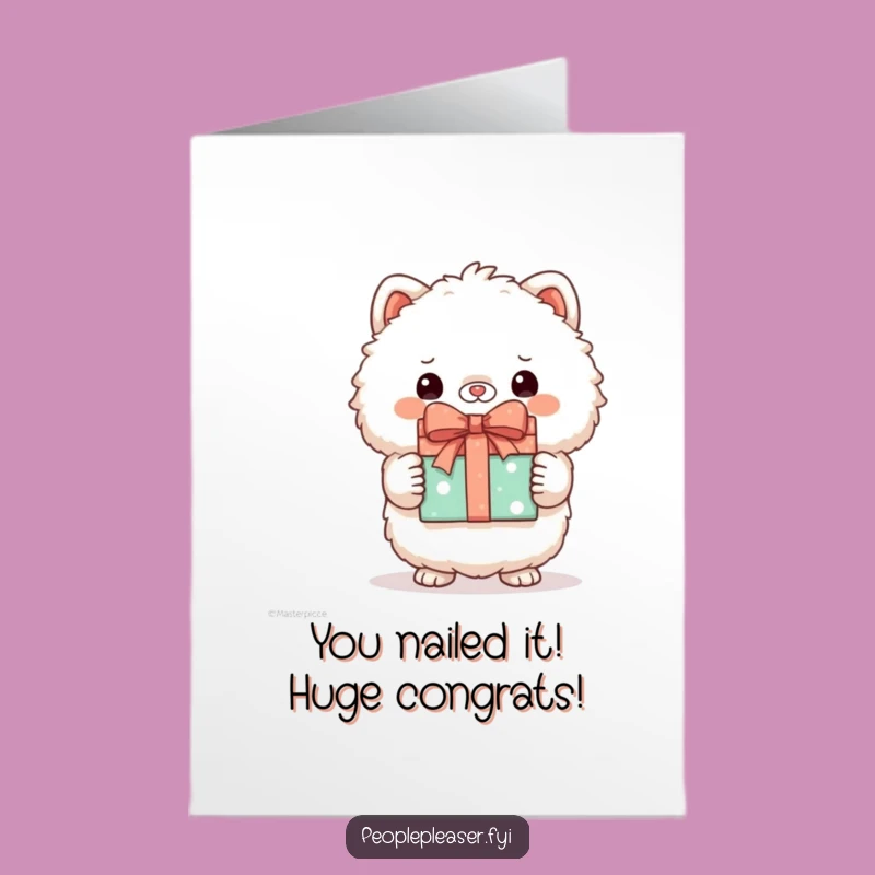Funny Free Printable Congrats Card: Fluffy Animal's Gift - Instant Download Celebration