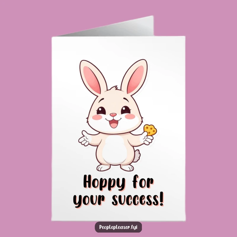 Free Printable Congrats Card: Bunny's Treat Surprise for Your Success