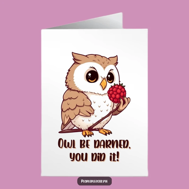 Free Printable Congrats Card: Owl Berry Gift Funny DIY Downloadable
